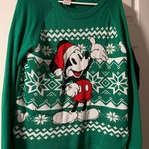 Green Mickey Mouse “Ugly” Christmas Sweater